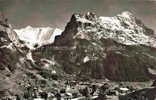 AK / Ansichtskarte  Grindelwald BE Panorama Blick gegen Fiescherhorn Hoernli und Eiger Berner Alpen