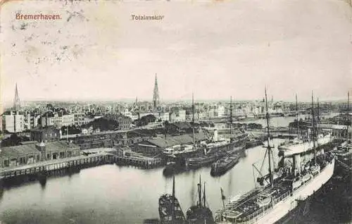 AK / Ansichtskarte  BREMERHAVEN Totalansicht Hafen