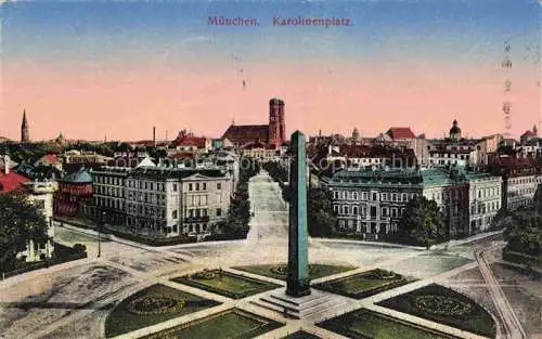 AK / Ansichtskarte  Muenchen Karolinenplatz Denkmal Feldpost Pruefstempel