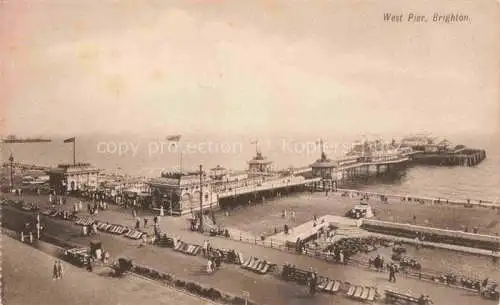 AK / Ansichtskarte  BRIGHTON  East Sussex UK West Pier aerial view
