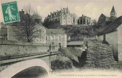 AK / Ansichtskarte  Chateauvieux Romorantin-Lanthenay 41 Loir-et-Cher Les Ecoles Château et l'Eglise