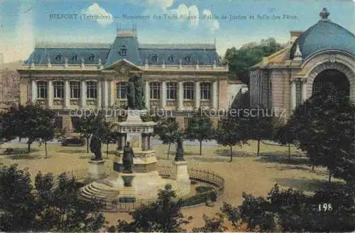 AK / Ansichtskarte  BELFORT 90 Monument des Trois Sièges Palais de Justice et Salle des Fêtes