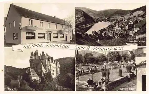 AK / Ansichtskarte  Lieg Gasthaus Schnorbach Karden Burg Eltz Schwimmbad