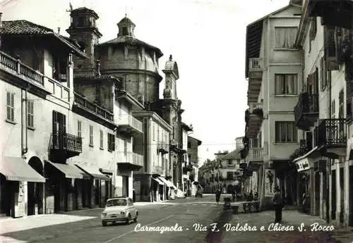 AK / Ansichtskarte  Carmagnola Turin TORINO IT Via F Valobra e Chiesa S Rocco