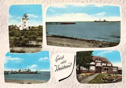 AK / Ansichtskarte  Krautsand Drochtersen Niedersachsen Leuchtturm Strand Mole Muellers Hotel