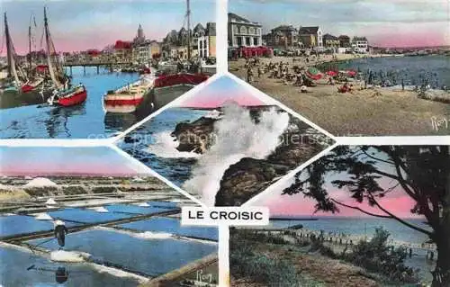 AK / Ansichtskarte  Croisic Le  44 Loire-Atlantique Le port Plage de Port-Lin Rochers Marais sailants la Jetée