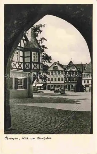 AK / Ansichtskarte  oehringen  Hohenlohe Blick zum Marktplatz Fachwerkhaeuser