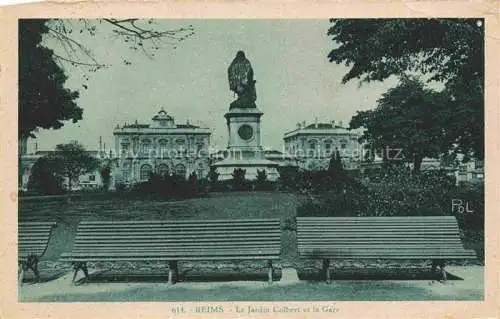 AK / Ansichtskarte  REIMS 51 Jardin Colbert et la gare