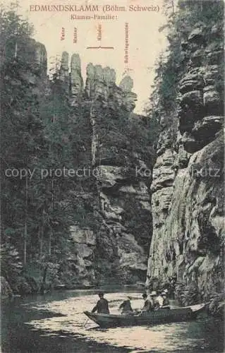 AK / Ansichtskarte  Edmundsklamm Boehmen Hrensko CZ Schlucht Felsen