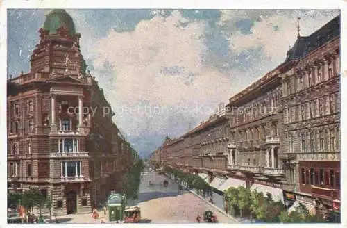 AK / Ansichtskarte  BUDAPEST HU Andrássy-út Strassenpartie Kuenstlerkarte