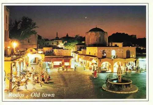 AK / Ansichtskarte  Rodos Rhodes Rhodos Greece Old town the evening