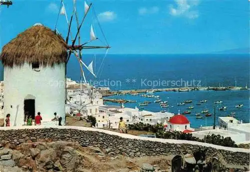 AK / Ansichtskarte  Myconos Mykonos Micono Greece Windmuehle Hafen