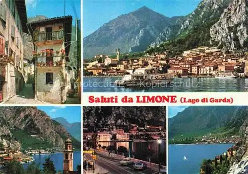 AK / Ansichtskarte  Limone-sul-Garda Brescia Lombardia IT Hafeneinfahrt Gasse Panorama Uferstrasse