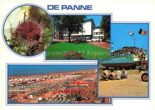 AK / Ansichtskarte  De Panne La Panne Belgie Pflanze Hotel Panorama Strand