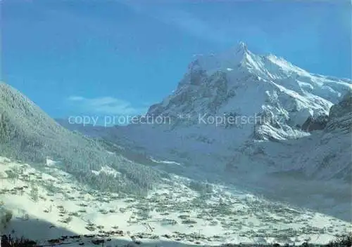 AK / Ansichtskarte  Grindelwald BE Winterpanorama Blick gegen Wetterhorn Berner Alpen