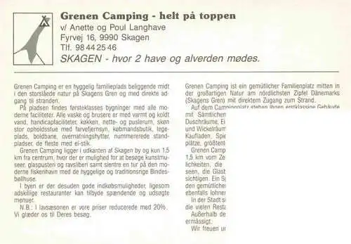 AK / Ansichtskarte  Skagen DK Grenen Camping Fliegeraufnahme