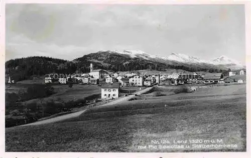 AK / Ansichtskarte  Lenz 1320m Lantsch Albula GR mit Pic Scalottas und Staetzerhornkette Feldpost