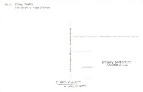 AK / Ansichtskarte  Binn VS Alte Bruecke und Hotel Ofenhorn
