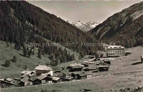AK / Ansichtskarte  Gruben Turtmanntal Rhone VS mit Hotel Schwarzhorn Doldenhorn Hockenhorn Bluemlisalp