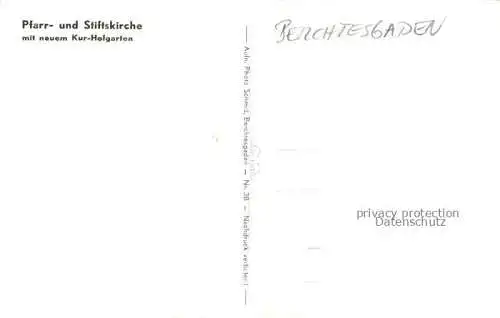 AK / Ansichtskarte  BERCHTESGADEN Pfarr und Stiftskirche mit neuem Kur Hofgarten