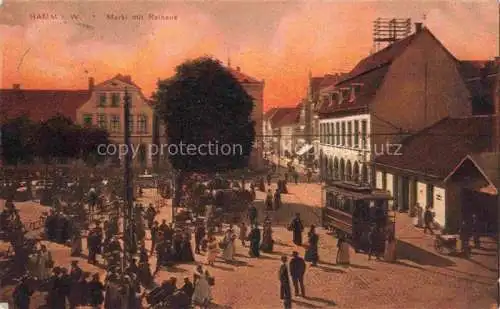 AK / Ansichtskarte  HAMM  Westfalen Markt mit Rathaus