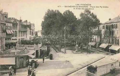 AK / Ansichtskarte  Bagneres-de-Bigorre 65 Hautes-Pyrenees Place des Pyrenees et Allee des Coustous