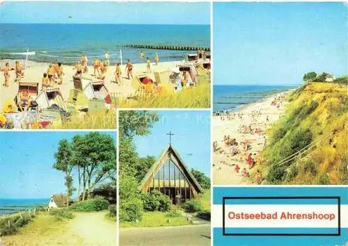 AK / Ansichtskarte  Ahrenshoop Ostseebad Beach-Volleyball Strand Steilkueste Kirche