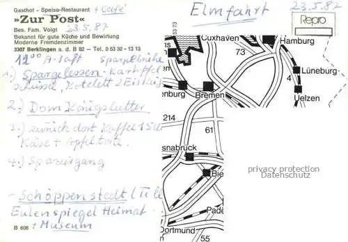 AK / Ansichtskarte  Berklingen Gasthof zur Post Theke Gastraum