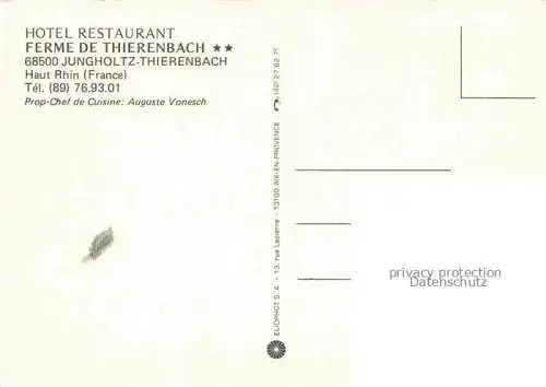 AK / Ansichtskarte  Thierenbach Tierenbach Jungholtz 68 Haut Rhin Hotel Restaurant Ferme de Thierenbach