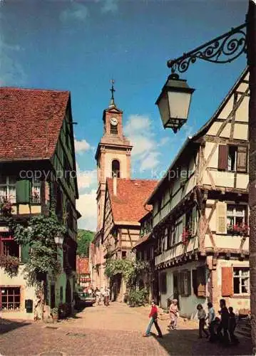 AK / Ansichtskarte  Riquewihr Ribeauville 68 Haut Rhin Entrée de la Rue des Trois-Eglises vieilles maisons