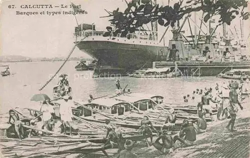 AK / Ansichtskarte  Calcutta India Le Port Barques et types indigenes