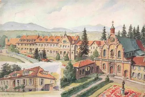 AK / Ansichtskarte  Bellemagny Baronsweiler Altkirch 68 Haut-Rhin Couvent de l'Adoration Perpétuelle Dessin Kuenstlerkarte