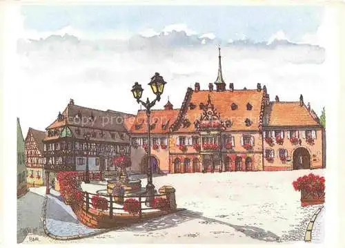 AK / Ansichtskarte  Barr 67 Bas-Rhin Hôtel de Ville Dessin de Christian Lambert Kuenstlerkarte