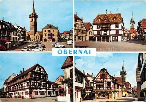 AK / Ansichtskarte  Obernai Alsace Oberehnheim Elsass 67 Place de la Mairie et la Tour Kappel Maison Alsacienne Hôtel Duc d'Alsace Tour Kappel