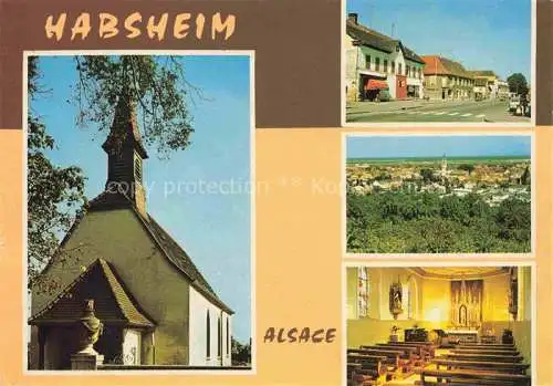 AK / Ansichtskarte  Habsheim 68 Haut-Rhin Kirche Innenansicht Hauptstrasse Panorama