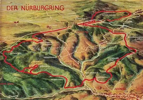 AK / Ansichtskarte  Nuerburgring Autorennstrecke Eifel Welt groesste und schoenste Renn- Pruefungs- und Touristenstrecke aus der Vogelperspektive