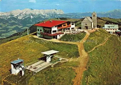 AK / Ansichtskarte  Hohe Salve 1681m AT Gipfelhotel und Wallfahrtskirche gegen Wilder Kaiser Kaisergebirge