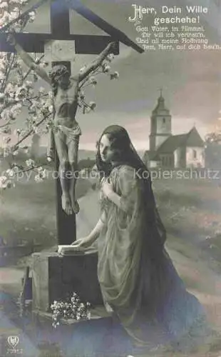 AK / Ansichtskarte  Foto HB Nr. 7095 Gebet kreuz Jesus