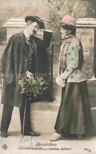 AK / Ansichtskarte  Foto CP Nr. 1575/76 Neujahr Hut