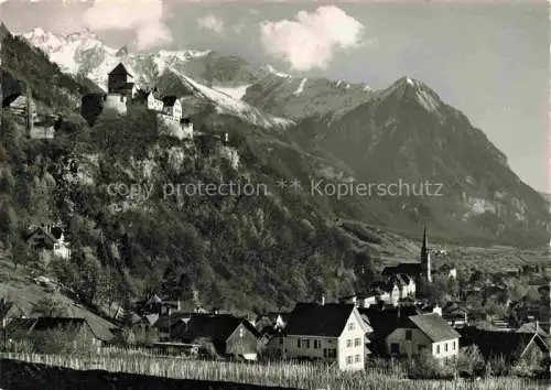 AK / Ansichtskarte  Vaduz Liechtenstein FL Panorama Blick zum Schloss Rappenstein und Falknis