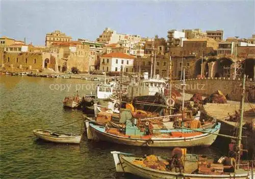 AK / Ansichtskarte  Heraklion Herakleion Heraclio Iraclio Crete Greece Hafen Fischerboote