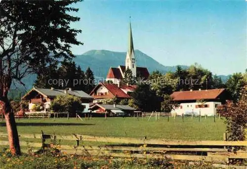 AK / Ansichtskarte  BAD WIEssEE Tegernsee Teilansicht mit Kirche Blick gegen Hirschberg