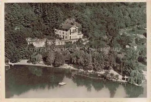 AK / Ansichtskarte  Agno Lago di Lugano TI Albergo Lido Vallone Fliegeraufnahme