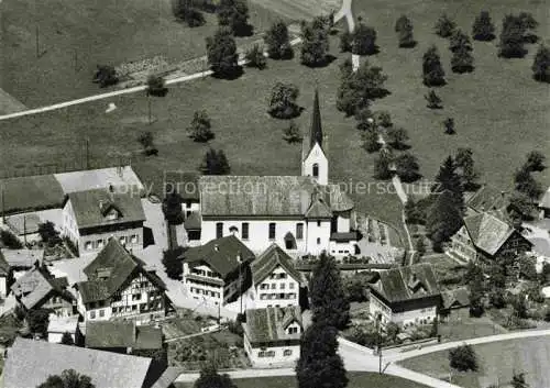 AK / Ansichtskarte  Neuheim Zug ZG Restaurant Metzgerei Ochsen Kirche Fliegeraufnahme