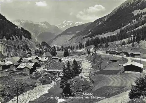 AK / Ansichtskarte  Acla Alva Curaglia GR an der Lukmanierstrasse mit Toedigruppe