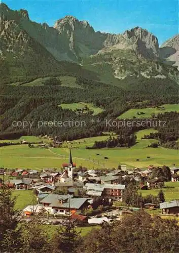 AK / Ansichtskarte  Ellmau Elmau Tirol AT Panorama Blick gegen Kaisergebirge Wilder Kaiser Sommerfrische