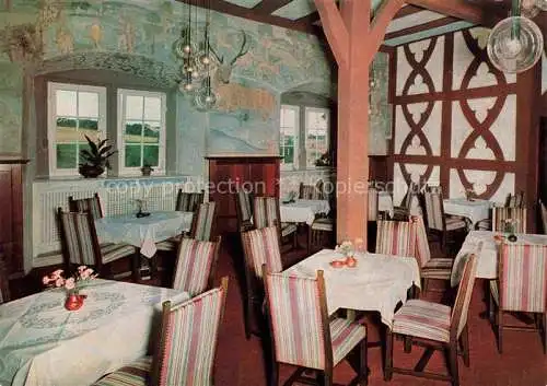 AK / Ansichtskarte  Vellberg Schwaebisch Hall BW Restaurant Café Schloss Vellberg Rittersaal und Café