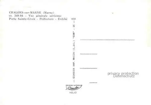 AK / Ansichtskarte  Chalons-sur-Marne 51 Vue aérienne Porte Sainte-Croix Préfecture Evêché