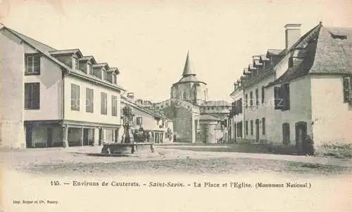 AK / Ansichtskarte  CAUTERETS 65 Hautes-Pyrenees Saint Savin la Place et l'Eglise 