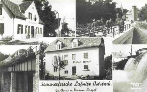 AK / Ansichtskarte  Lafnitz Steiermark AT Gasthaus Pension Haspel Bruecke Eisenbahn Wasserfall